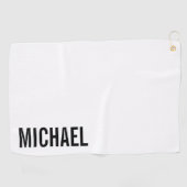 Moderner Minimalistischer Personalisierter Name Golfhandtuch (Horizontal)