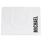 Moderner Minimalistischer Personalisierter Name Große Geschenktüte (Vorderseite)