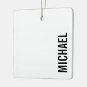 Moderner Minimalistischer Personalisierter Name Keramikornament (Links)