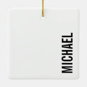 Moderner Minimalistischer Personalisierter Name Keramikornament (Rückseite)
