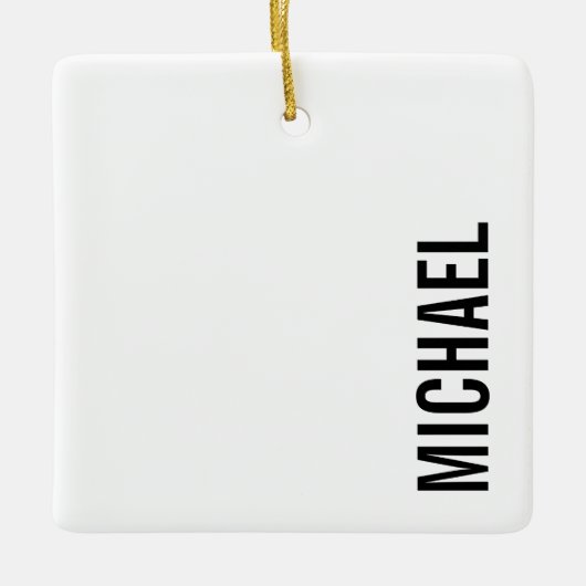 Moderner Minimalistischer Personalisierter Name Keramikornament (Vorderseite)