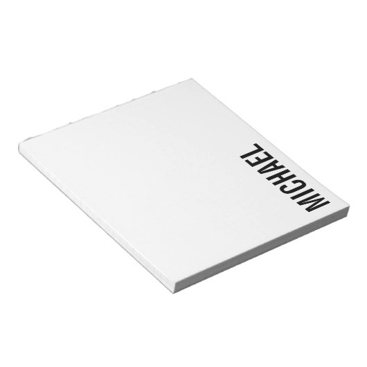 Moderner Minimalistischer Personalisierter Name Notizblock (angewinkelt)