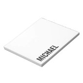 Moderner Minimalistischer Personalisierter Name Notizblock (Rotiert)
