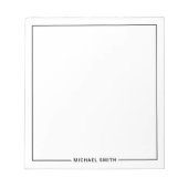 Moderner Minimalistischer Personalisierter Name Notizblock (Vorderseite)