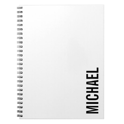 Moderner Minimalistischer Personalisierter Name Notizblock (Vorderseite)
