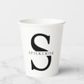 Moderner Minimalistischer Personalisierter Name Pappbecher (Vorderseite)