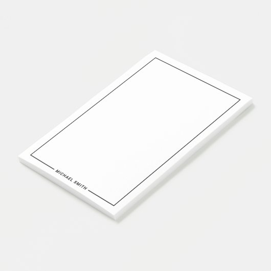 Moderner Minimalistischer personalisierter Name Post-it Klebezettel (angewinkelt)