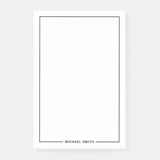 Moderner Minimalistischer personalisierter Name Post-it Klebezettel (Vorderseite)