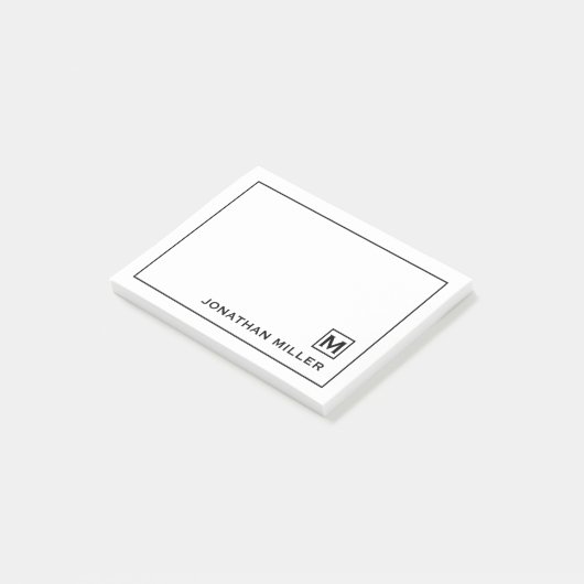 Moderner Minimalistischer Personalisierter Name Post-it Klebezettel (angewinkelt)