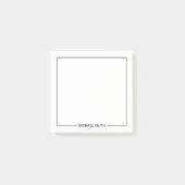 Moderner Minimalistischer Personalisierter Name Post-it Klebezettel (Vorderseite)