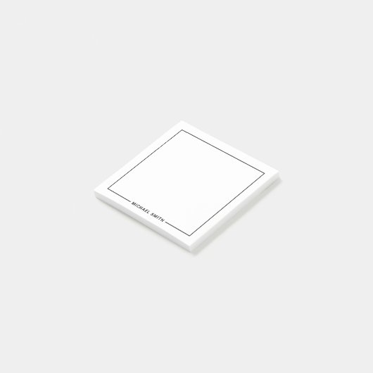 Moderner Minimalistischer Personalisierter Name Post-it Klebezettel (angewinkelt)