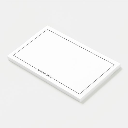 Moderner Minimalistischer Personalisierter Name Post-it Klebezettel (angewinkelt)