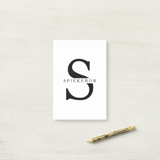 Moderner Minimalistischer Personalisierter Name Post-it Klebezettel (Auf Schreibtisch)