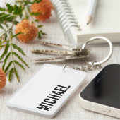 Moderner Minimalistischer Personalisierter Name Schlüsselanhänger (Vorderseite rechts)