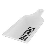 Moderner Minimalistischer Personalisierter Name Schneidebrett (Ecke)