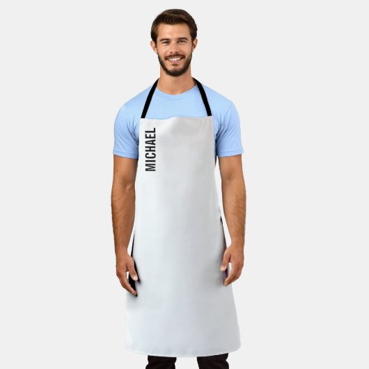 Moderner Minimalistischer Personalisierter Name Schürze (Getragen)