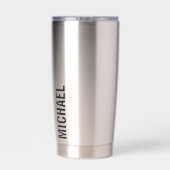 Moderner Minimalistischer Personalisierter Name Thermobecher (Rückseite)