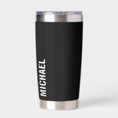 Moderner Minimalistischer Personalisierter Name Thermobecher (Rückseite)