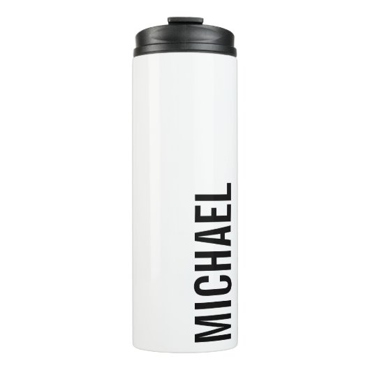Moderner Minimalistischer Personalisierter Name Thermosbecher (Vorderseite)