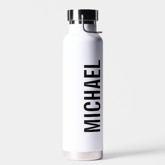 Moderner Minimalistischer Personalisierter Name Trinkflasche (Links)