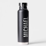 Moderner Minimalistischer Personalisierter Name Trinkflasche<br><div class="desc">Modernes Minimalistisches Design mit personalisiertem Namen in modernem fett serifenem Schriftart. Perfekt als Urlaubsgeschenke für ihn,  väterliche Tagesgeschenke und Geschenke für jeden besondere Anlass.</div>