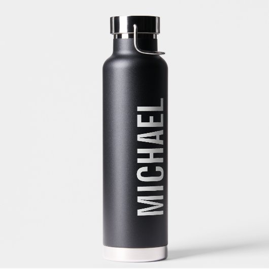 Moderner Minimalistischer Personalisierter Name Trinkflasche (Links)