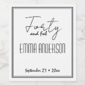 Moderner minimalistischer Personalisierter Text Sh Weinetikett (Einzelnes Label)