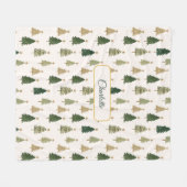 Moderner Minimalistischer Personalisierter Weihnac Fleecedecke (Vorderseite (Horizontal))