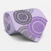 Moderner Minimalistischer Punktkreis Schwarz Lila Krawatte (Gerollt)