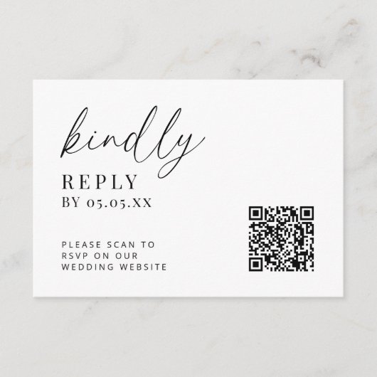 Moderner Minimalistischer QR-Code Begleitkarte (Vorderseite)