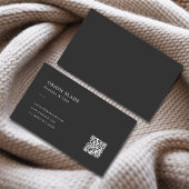 Moderner Minimalistischer QR-Code Beruflich dunkel Visitenkarte