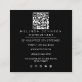 Moderner Minimalistischer QR-Code Beruflich Quadratische Visitenkarte (Rückseite)