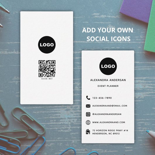 Moderner Minimalistischer QR-Code Beruflich Visitenkarte