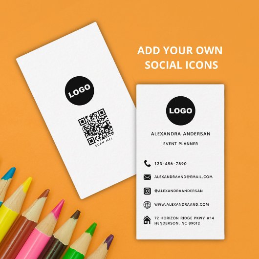 Moderner Minimalistischer QR-Code Beruflich Visitenkarte