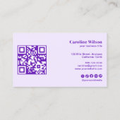 Moderner Minimalistischer QR-Code Beruflich Visitenkarte (Rückseite)