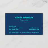 Moderner Minimalistischer QR-Code Cyan Blue berufl Visitenkarte (Rückseite)