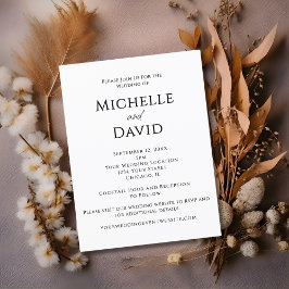 Moderner Minimalistischer QR-Code Einfache Hochzei Einladungspostkarte