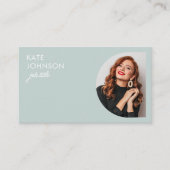 Moderner Minimalistischer QR-Code für Fotos Visitenkarte (Vorderseite)