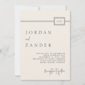 Moderner Minimalistischer QR-Code für Hochzeiten i Einladung (Vorderseite)