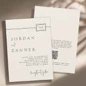 Moderner Minimalistischer QR-Code für Hochzeiten i Einladung