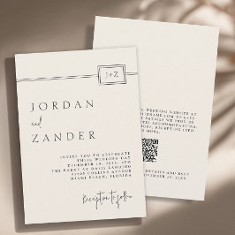 Moderner Minimalistischer QR-Code für Hochzeiten i Einladung