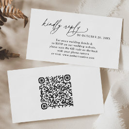 Moderner Minimalistischer QR-Code für Hochzeiten R Visitenkarte