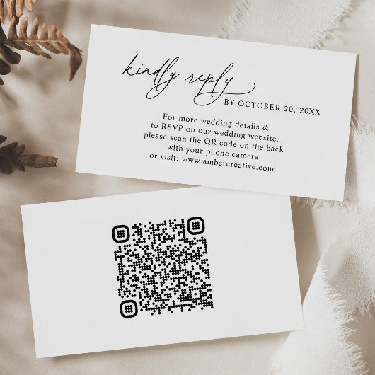 Moderner Minimalistischer QR-Code für Hochzeiten R Visitenkarte
