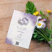 Moderner Minimalistischer QR-Code für Lilac Save t Einladung