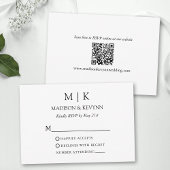 Moderner Minimalistischer QR-Code für Monogram RSVP Karte