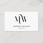 Moderner Minimalistischer QR-Code für Monogramm Be Visitenkarte (Vorderseite)