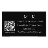 Moderner Minimalistischer QR-Code für Monogramm od Magnetische Visitenkarte (Vorderseite)
