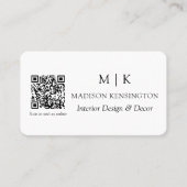 Moderner Minimalistischer QR-Code für Monogramm od Visitenkarte (Vorderseite)