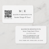 Moderner Minimalistischer QR-Code für Monogramm od Visitenkarte (Vorne/Hinten)