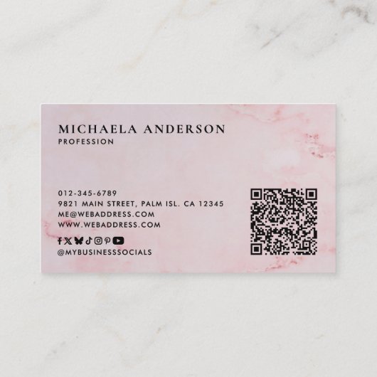 Moderner Minimalistischer QR-Code für Monogramm un Visitenkarte (Rückseite)